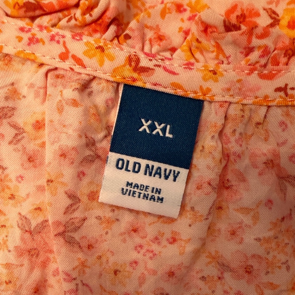 Old Navy Women's Floral Blouse - Pink and Orange - Picture 4 of 4